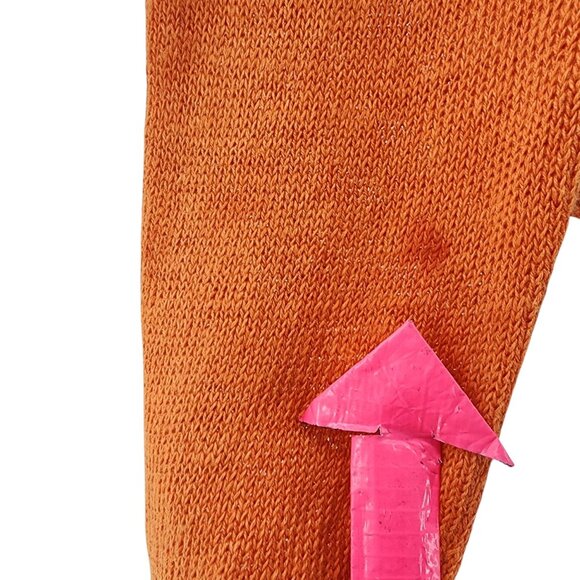 Eileen Fisher Womens Medium Sweater Linen Lightweight Orange Long Sleeve Preppy - Picture 8 of 11